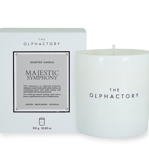 Свеча ароматическая the olphactory, white insignia, majestic symphony, 60 ч