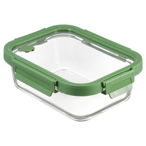Контейнер для запекания и хранения прямоугольный click glass, 1 л, зеленый
