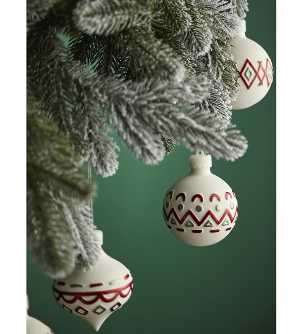 Набор ёлочных украшений с подсветкой festive embroidery из коллекции new year essential, 4 шт.