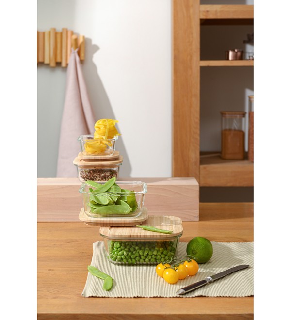Контейнер для запекания и хранения eco store с крышкой из бамбука, 1100 мл