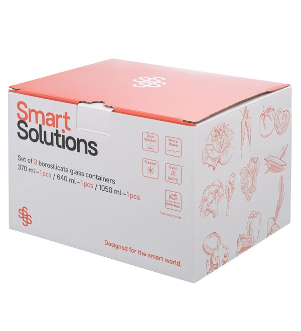Набор контейнеров для запекания и хранения smart solutions, желтый, 3 шт.