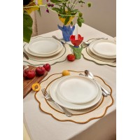 Салфетка под приборы anemone из коллекции trendy ruffles, D38 см, карри