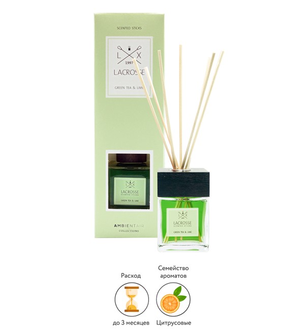 Диффузор ароматический lacrosse, green tea&lime, 100 мл
