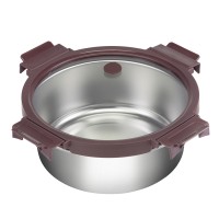 Контейнер стальной круглый click steel, 1,5 л, сливовый