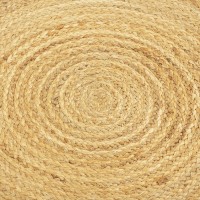 Ковер из джута круглый с вставками белого цвета из коллекции ethnic, 90см