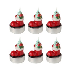 Набор декоративных свечей festive stocking из коллекции new year essential, 6 шт.