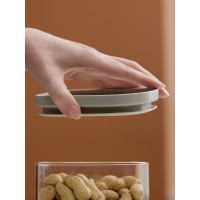 Банка для хранения прямоугольная vacuum glass, 1,75 л, светло-серая