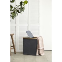 Корзина для белья с двумя отделениями neat twin, 53,5х33х53 см, серая