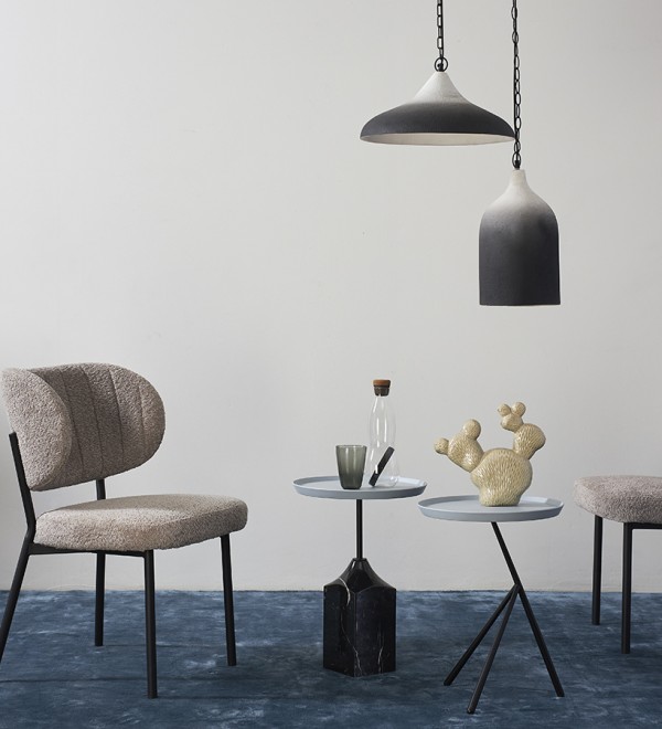 Столик кофейный sustainable collection, D38 см, серый/черно-белый