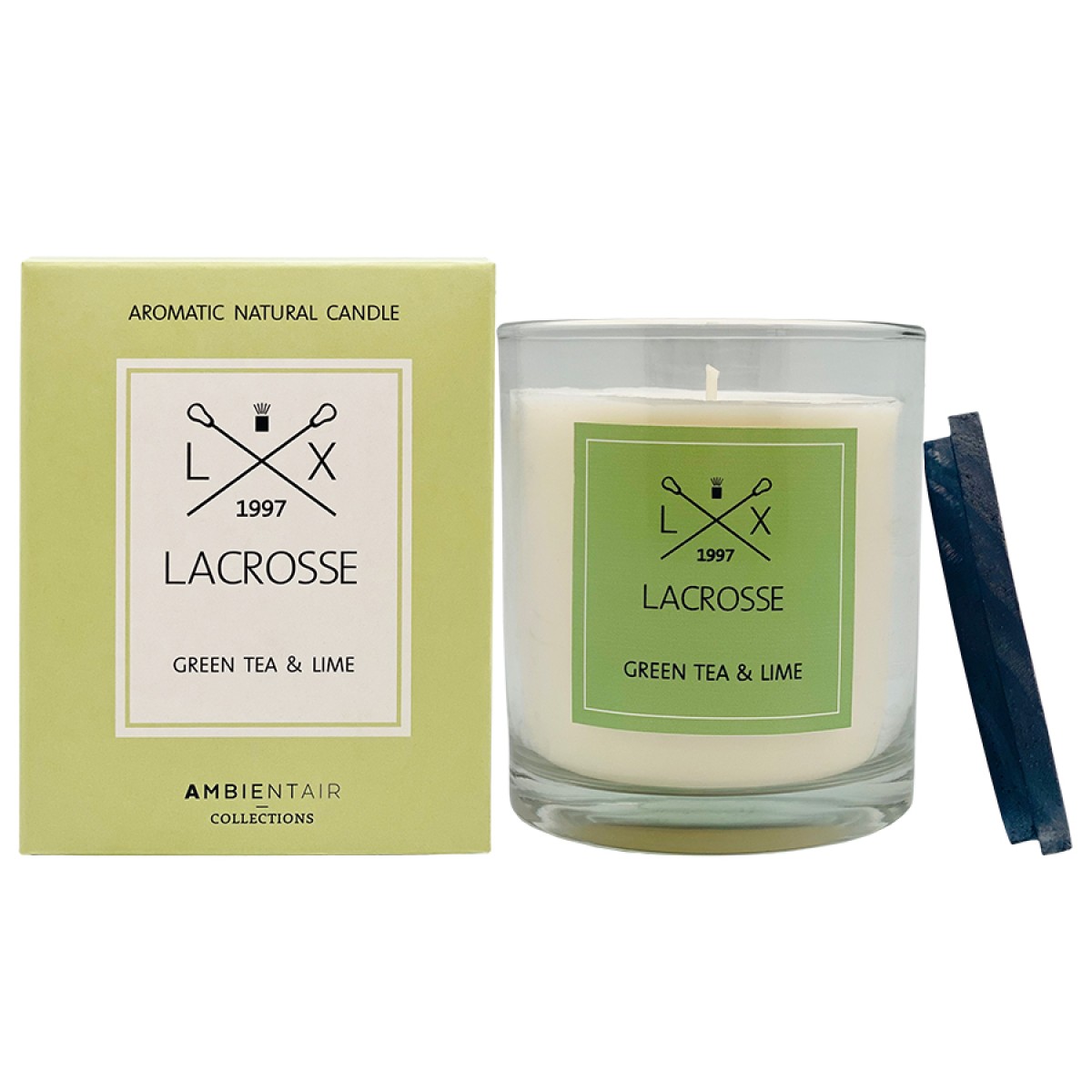 Свеча ароматическая lacrosse, green tea&lime, 60 ч