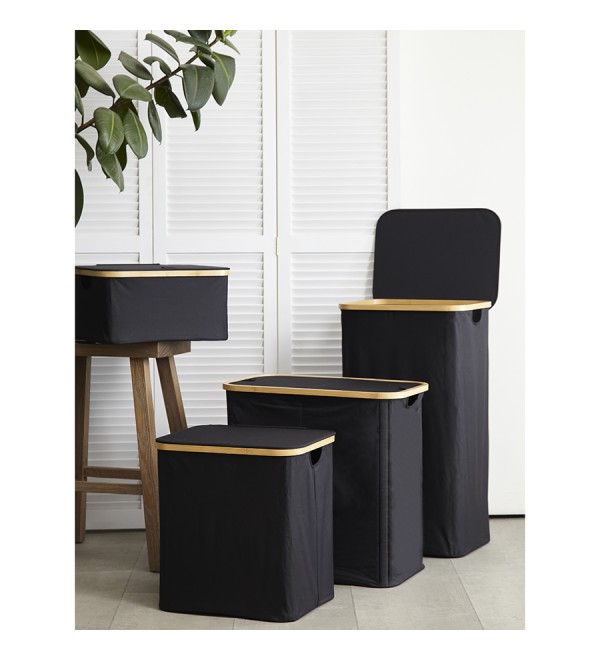 Корзина для белья с двумя отделениями neat twin, 53,5х33х53 см, черная