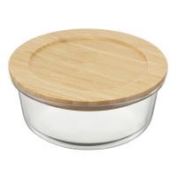 Набор контейнеров для запекания и хранения круглых eco store с крышками из бамбука, 3 шт.