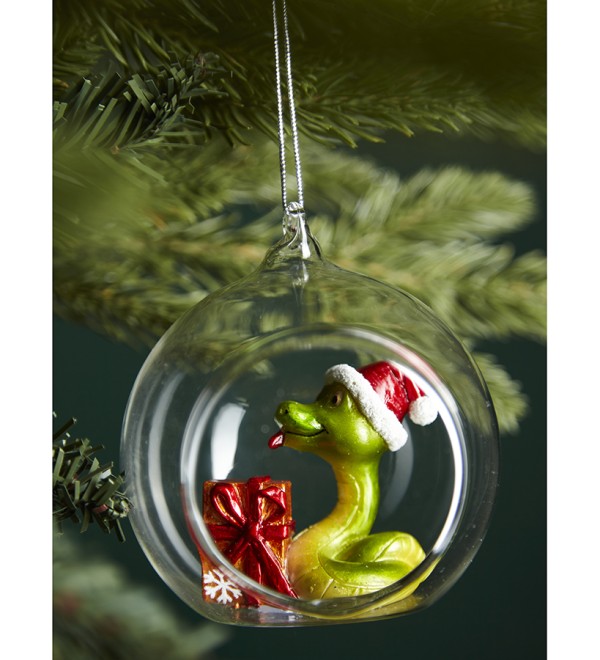 Ёлочная игрушка festive snake из коллекции new year essential