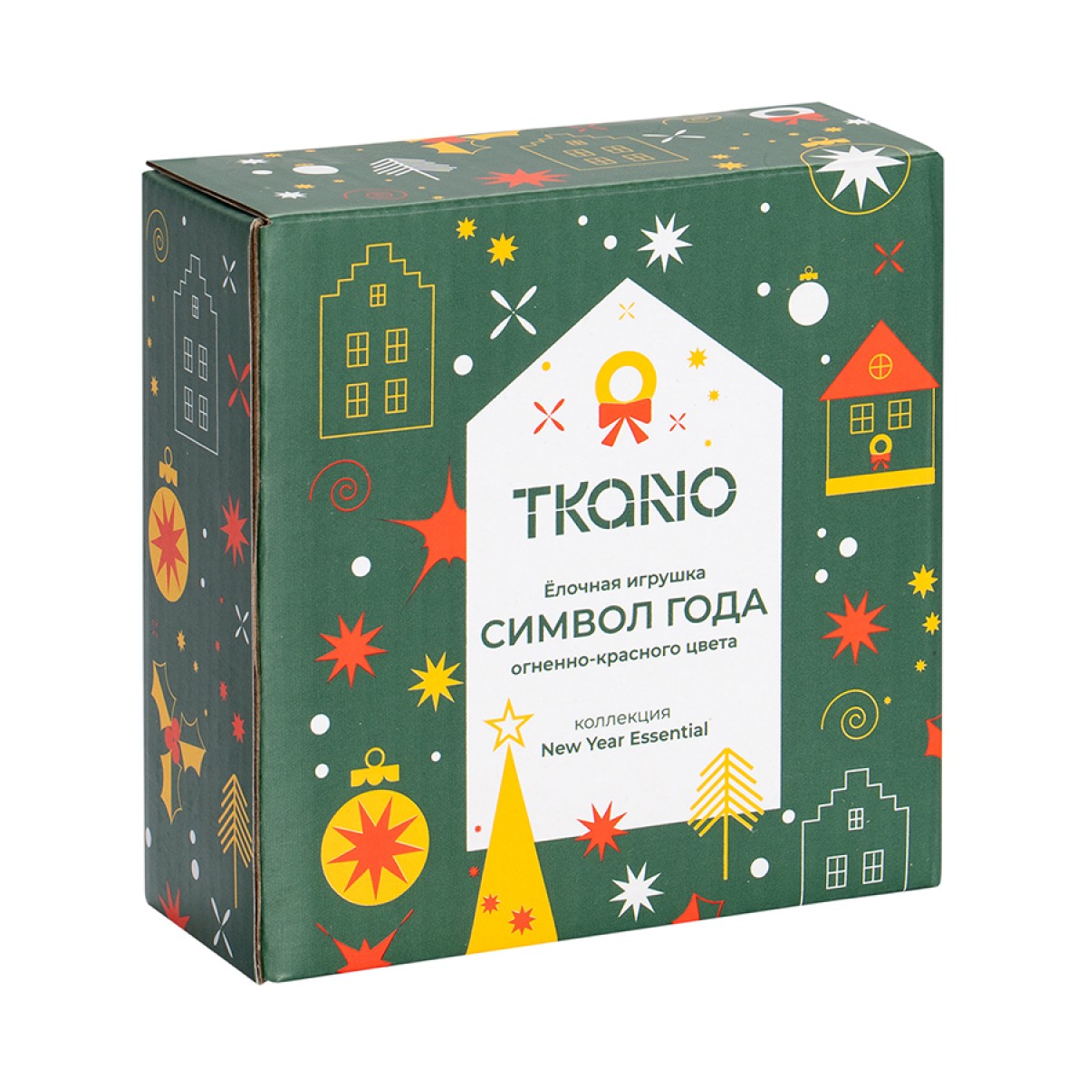Ёлочная игрушка Символ года огненно-красного цвета из коллекции new year essential