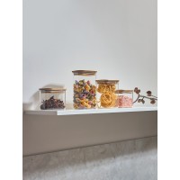 Банка для хранения прямоугольная glass acacia, 1,3 л