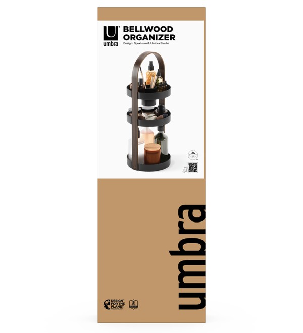Органайзер для косметики bellwood, 20х50 см, черный/орех