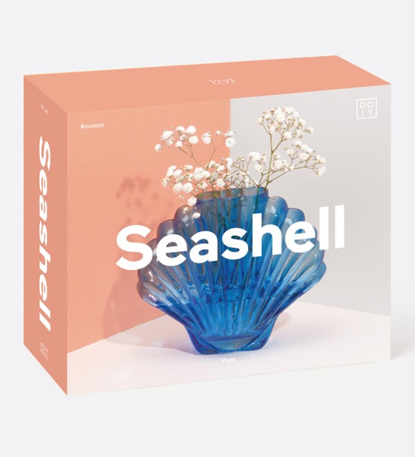 Ваза для цветов seashell, 18,5 см, голубая