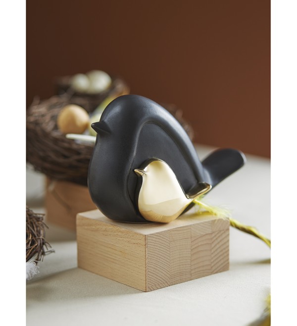 Декор из фарфора black birdie из коллекции essential, 14,5х6x10 см