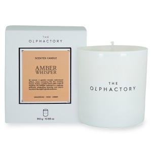 Свеча ароматическая the olphactory, white insignia, amber whisper, 60 ч