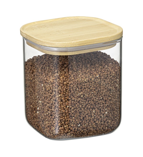 Банка для хранения квадратная glass bamboo, 1,5 л