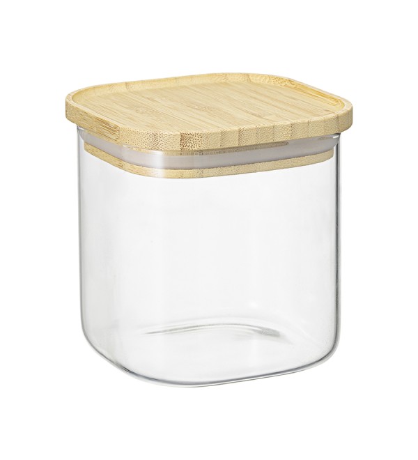Банка для хранения квадратная glass bamboo, 800 мл