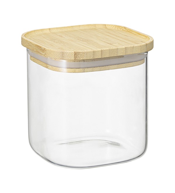 Банка для хранения квадратная glass bamboo, 800 мл