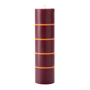 Свеча винного цвета из коллекции stripes, 19см