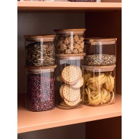 Банка для хранения квадратная glass acacia,1 л