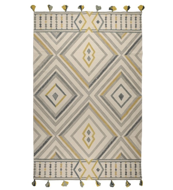Ковер из хлопка с контрастным узором и кисточками из коллекции ethnic, 200х300 см
