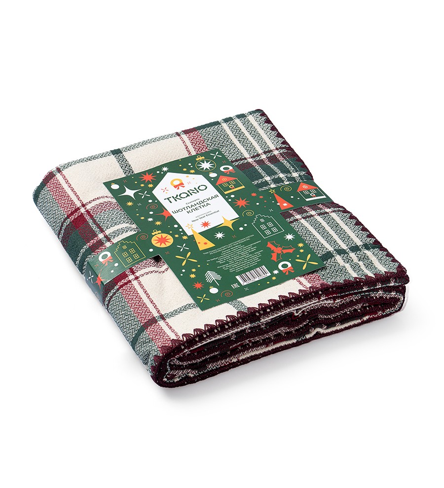Скатерть Шотландская клетка из коллекции new year essential, 180x180см