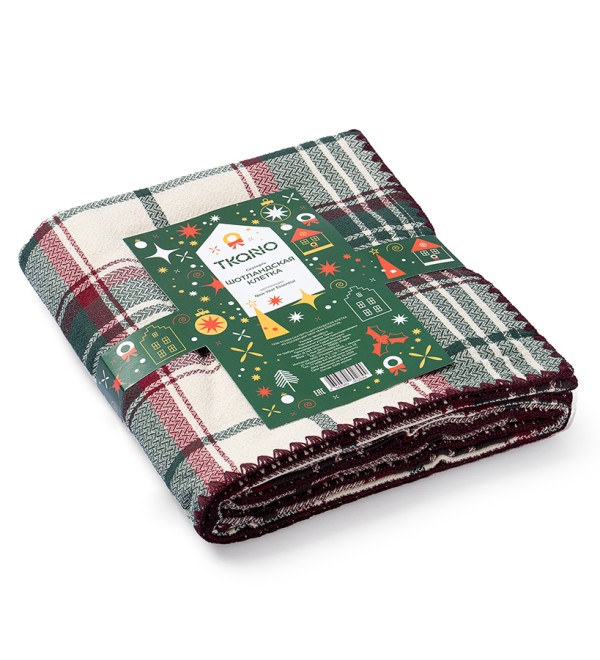 Скатерть Шотландская клетка из коллекции new year essential, 180x180см