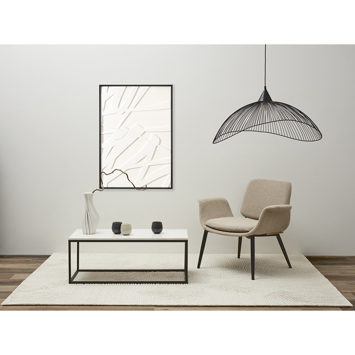 Панно декоративное с эффектом 3d minimalism, с черной рамой, 70х100 см