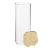 Банка для хранения квадратная glass bamboo, 2,2 л