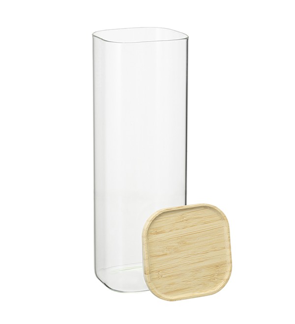 Банка для хранения квадратная glass bamboo, 2,2 л