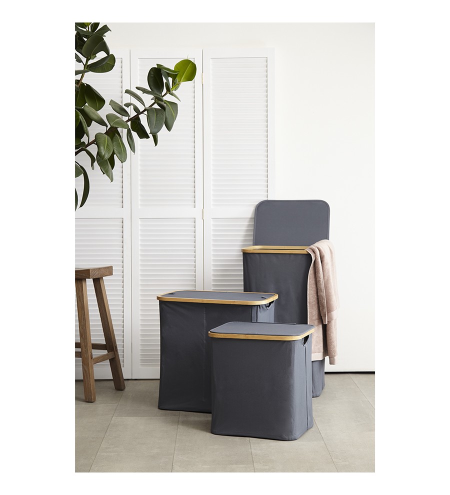 Корзина для белья с двумя отделениями neat twin, 53,5х33х53 см, серая
