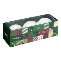 Набор ёлочных украшений fluffy white из коллекции new year essential, 3 шт.