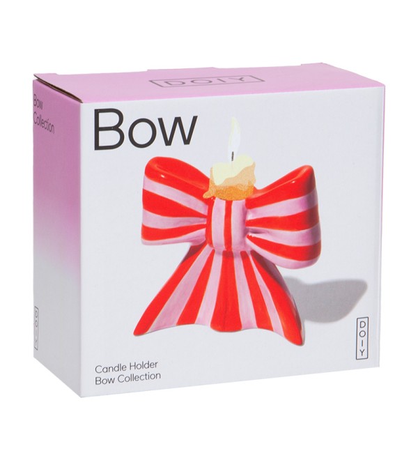Подсвечник bow, 11х12х5 см, красно-белый