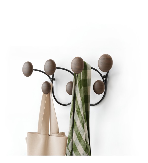 Вешалка настенная dotsy, черная/орех