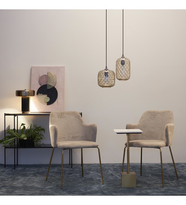 Лампа настольная stone, D27х35 см, черная/золотистая