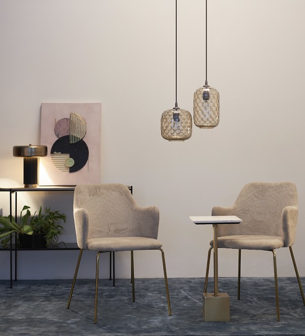 Лампа настольная stone, D27х35 см, черная/золотистая