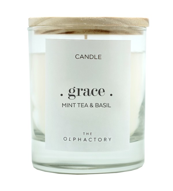 Свеча ароматическая the olphactory, grace, mint tea&basil, 40 ч