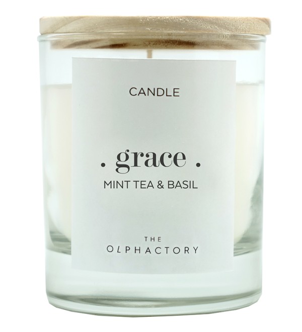 Свеча ароматическая the olphactory, grace, mint tea&basil, 40 ч