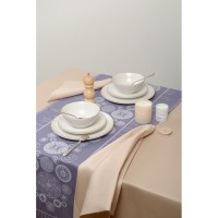Дорожка из хлопка фиолетово-серого цвета с рисунком Ледяные узоры, new year essential, 53х150см