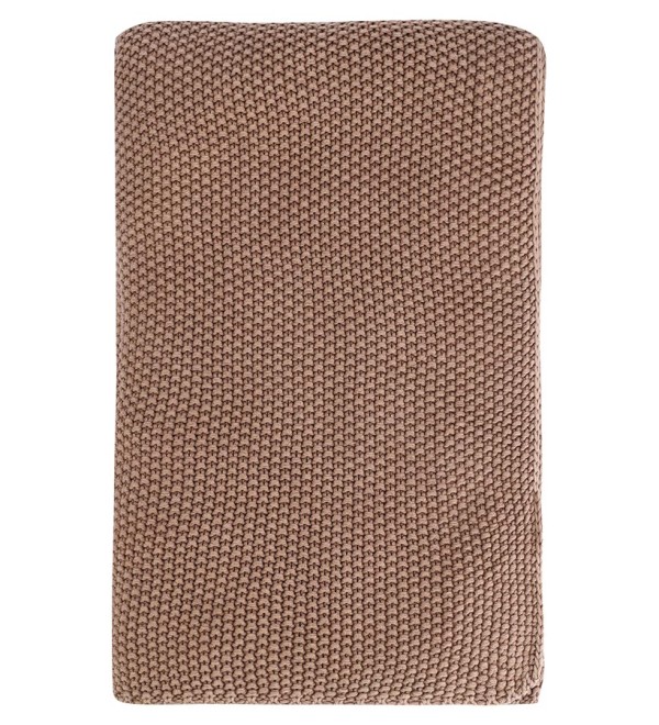 Плед из стираного хлопка цвета мокко из коллекции essential, 130x180 см
