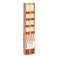 Набор из двух свечей в полоску терракотового цвета из коллекции stripes