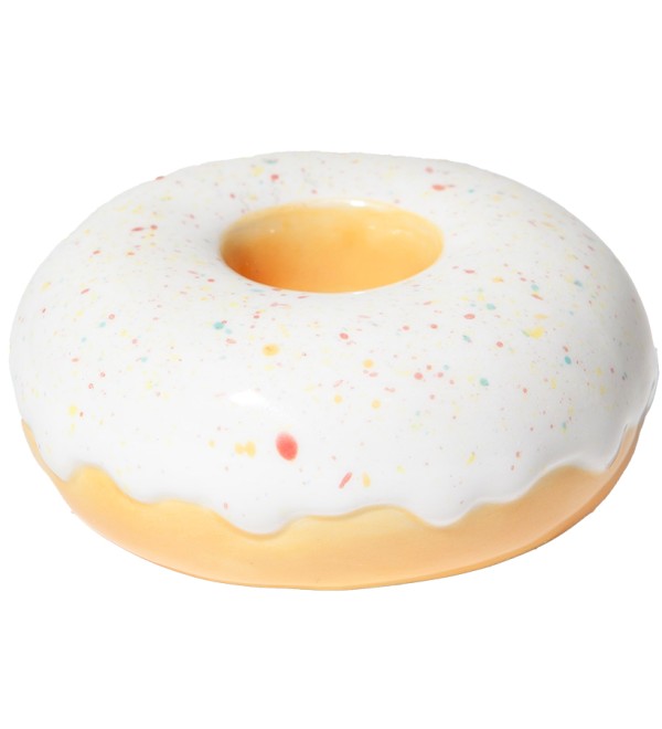 Подсвечник fast food, donut, D7 см, белый