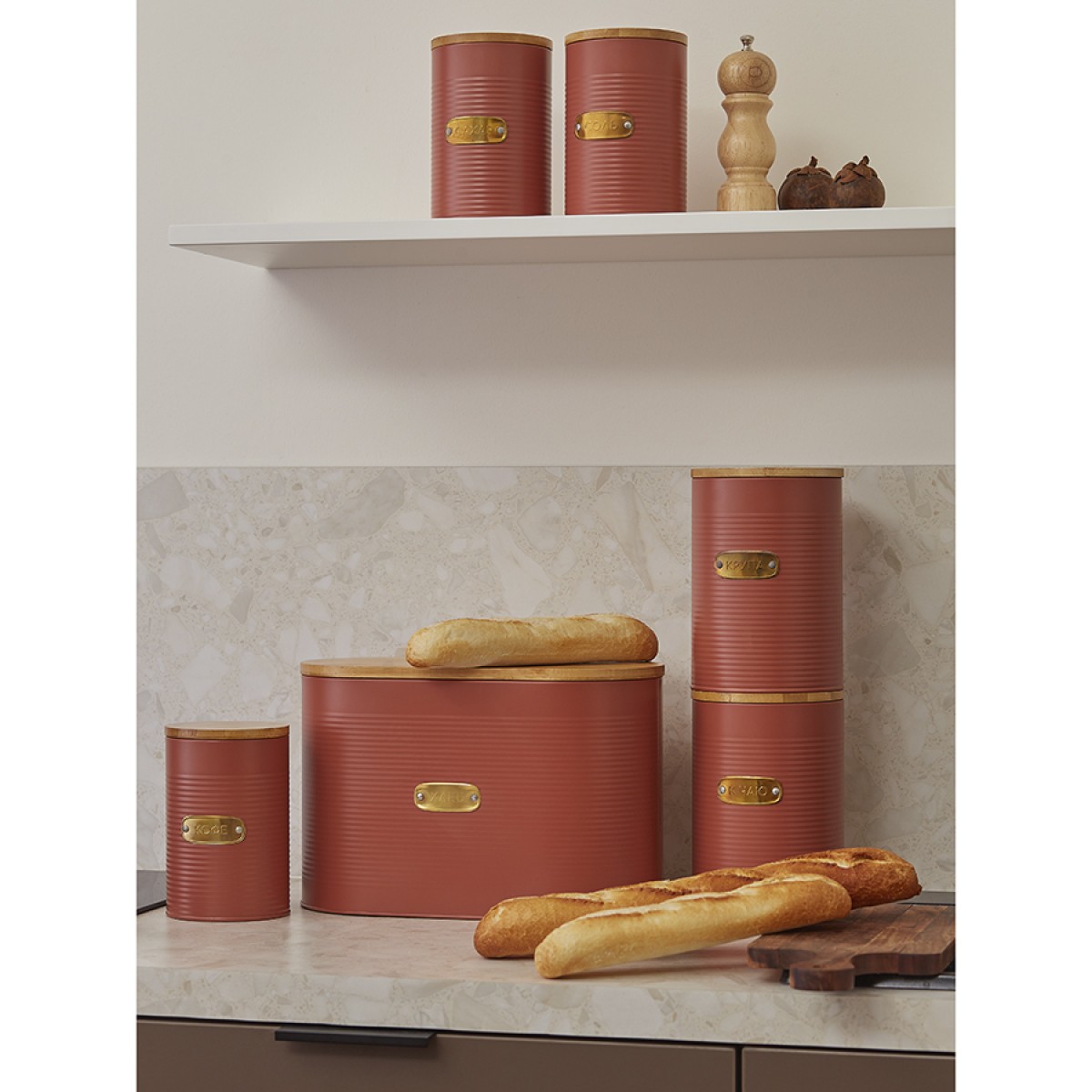 Банка для хранения крупы irmel, 2,5 л, терракота