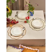 Салфетка под приборы anemone из коллекции trendy ruffles, D38 см, оливковый