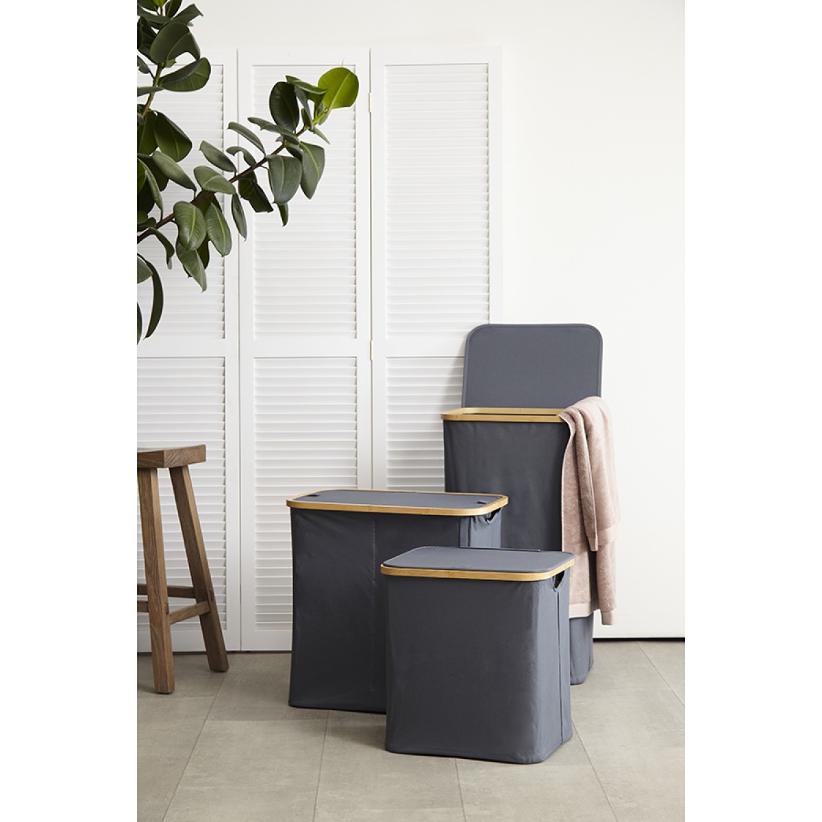 Корзина для белья neat mid, 40x33x43 см, серая