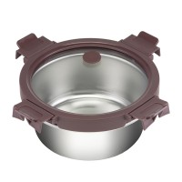 Контейнер стальной круглый click steel, 650 мл, сливовый